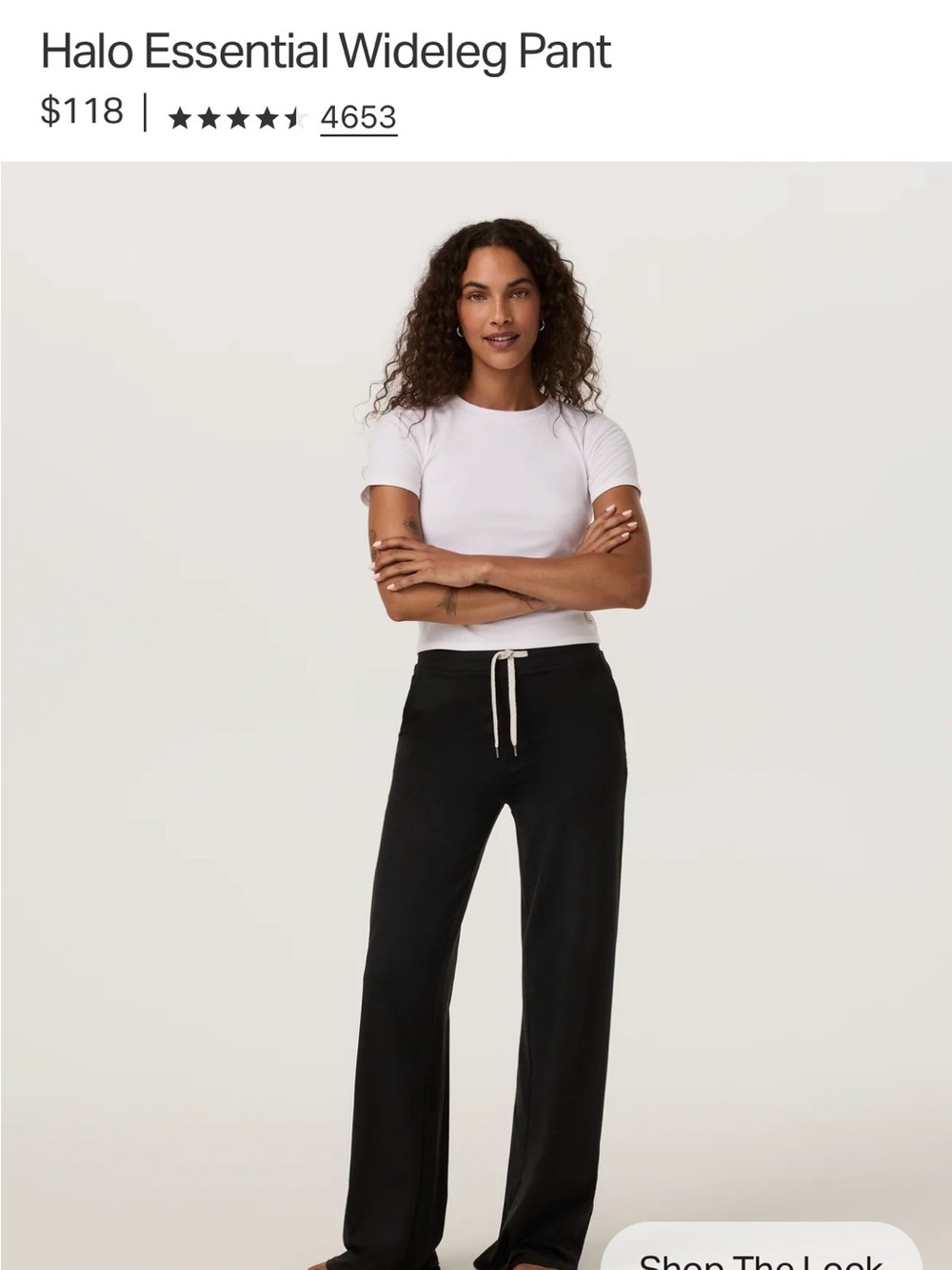 Halo Black Wide-Leg Drawstring Pants